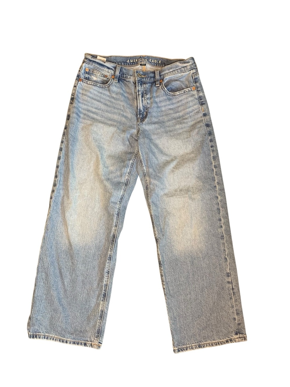 American Eagle Strigid Stovepipe Jeans Womens Size 6 Short Wide Leg High Rise